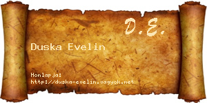 Duska Evelin névjegykártya